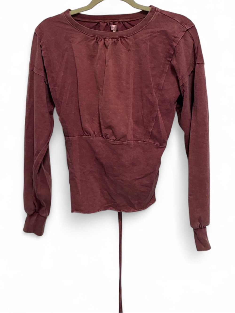 Gilded Intent Long-Sleeve Drawstring Top - Dusty Rose